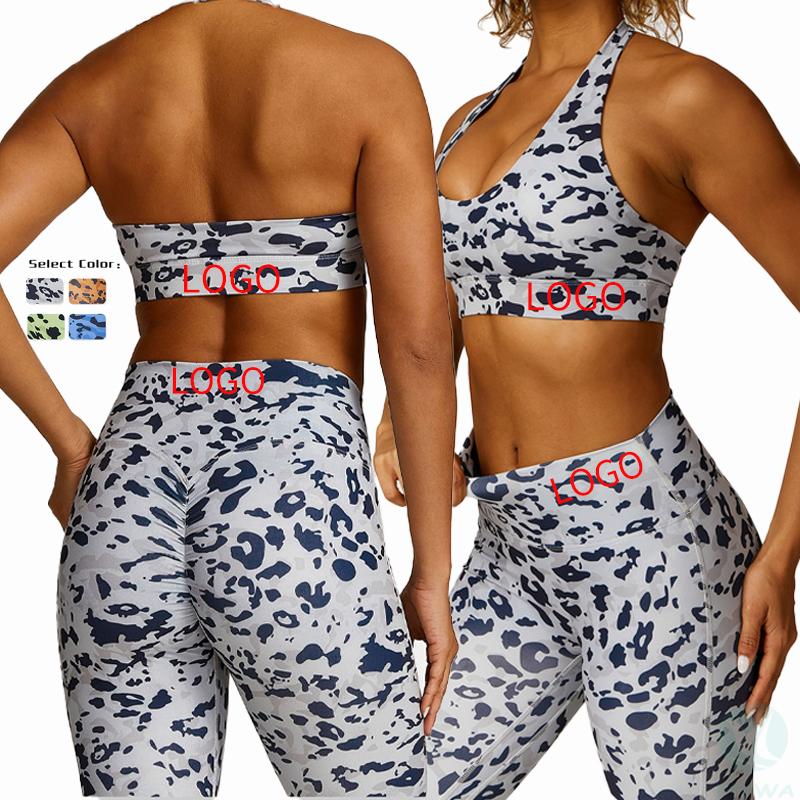 printing yoga sets fitness gym hip lifting yoga suit compression quick dry padded sexy gym sports bra - copy - copy