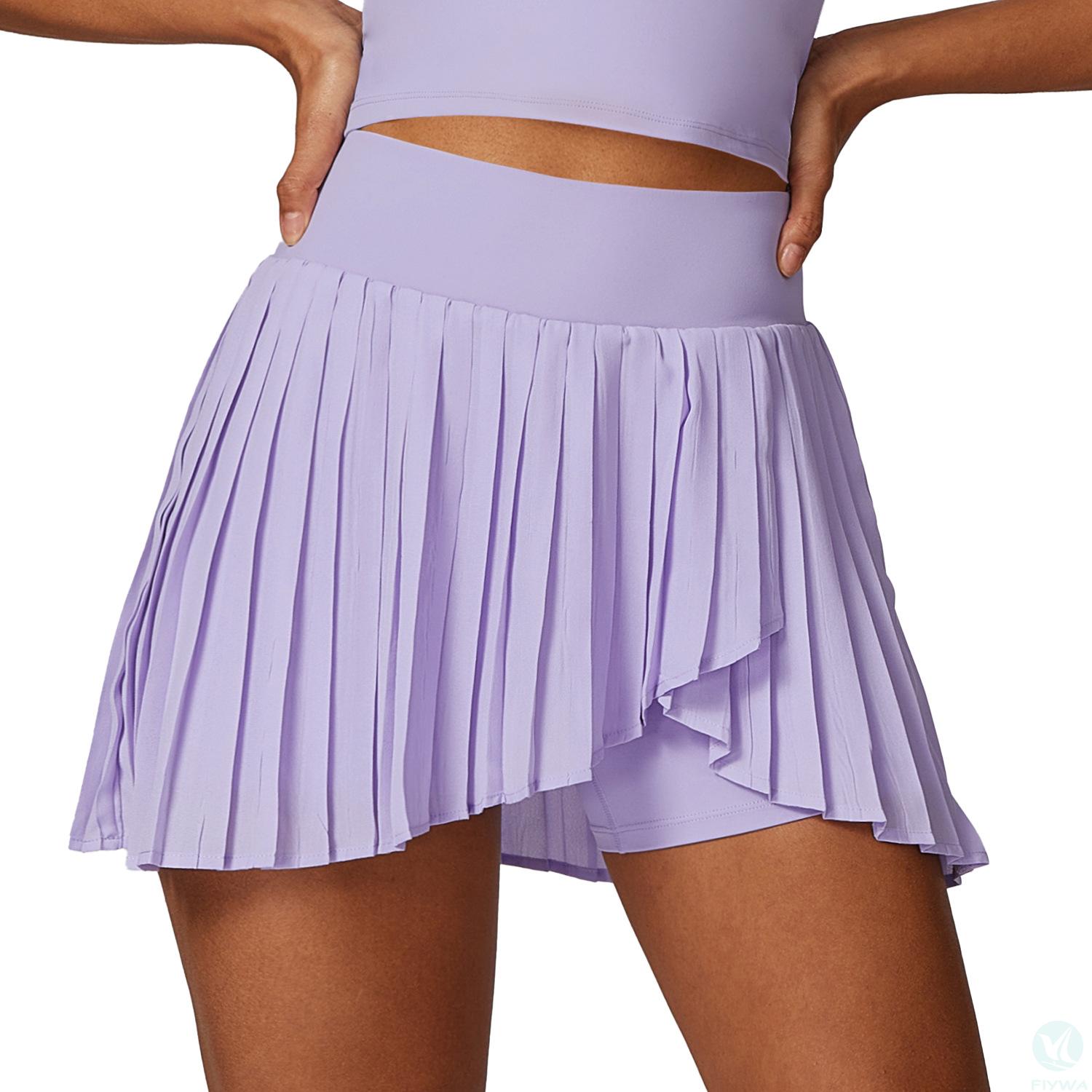 New Arrivals Gym Clothes Tennis Running Quick Dry Mini Skorts Anti-flashing Workout Short Skirts for Women FLY-Q-004 - copy
