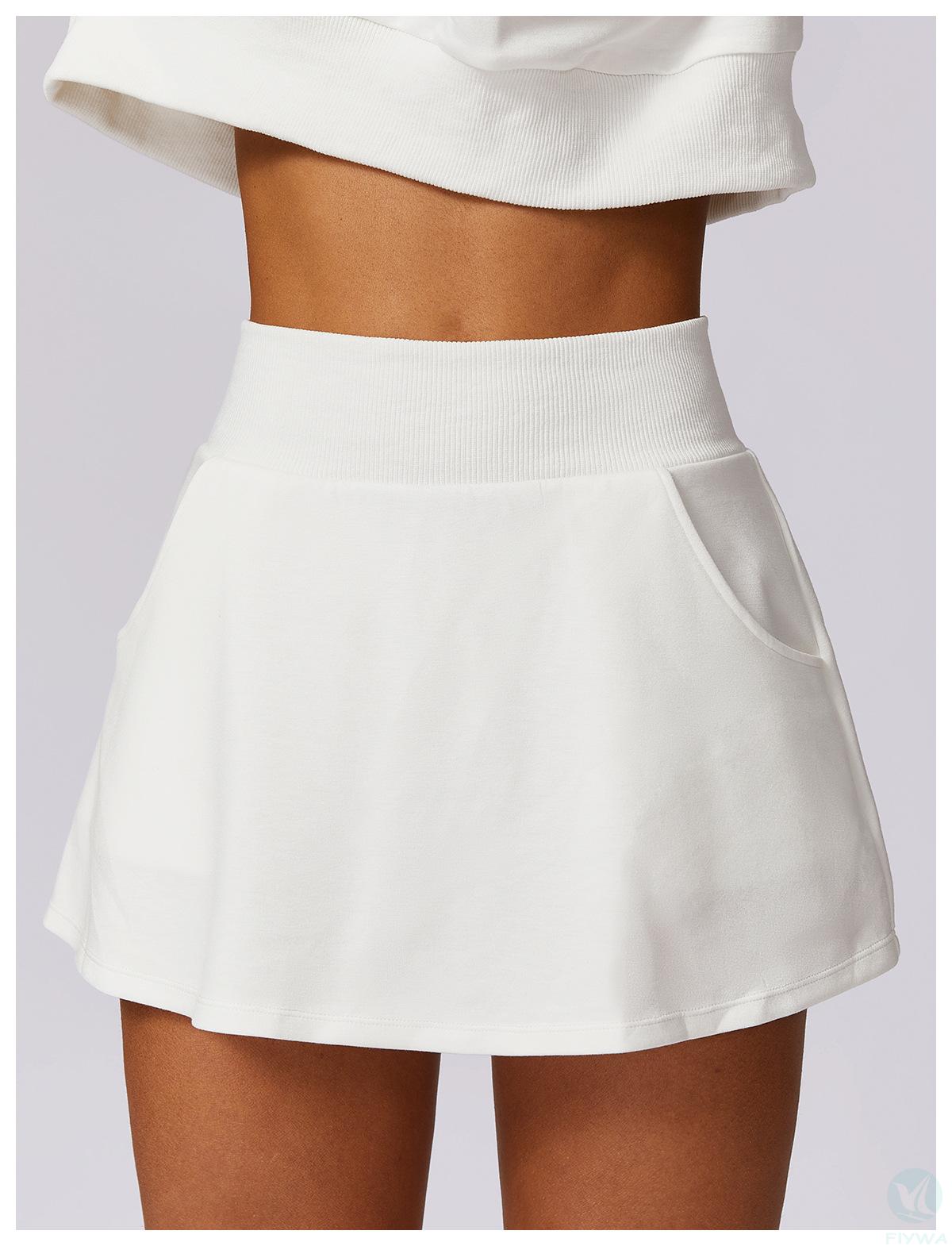 Anti-exposure fake two-piece high-waist sports short skirt half-length tennis badminton breathable fitness A-line skirt FLY-Q-008 - copy - copy