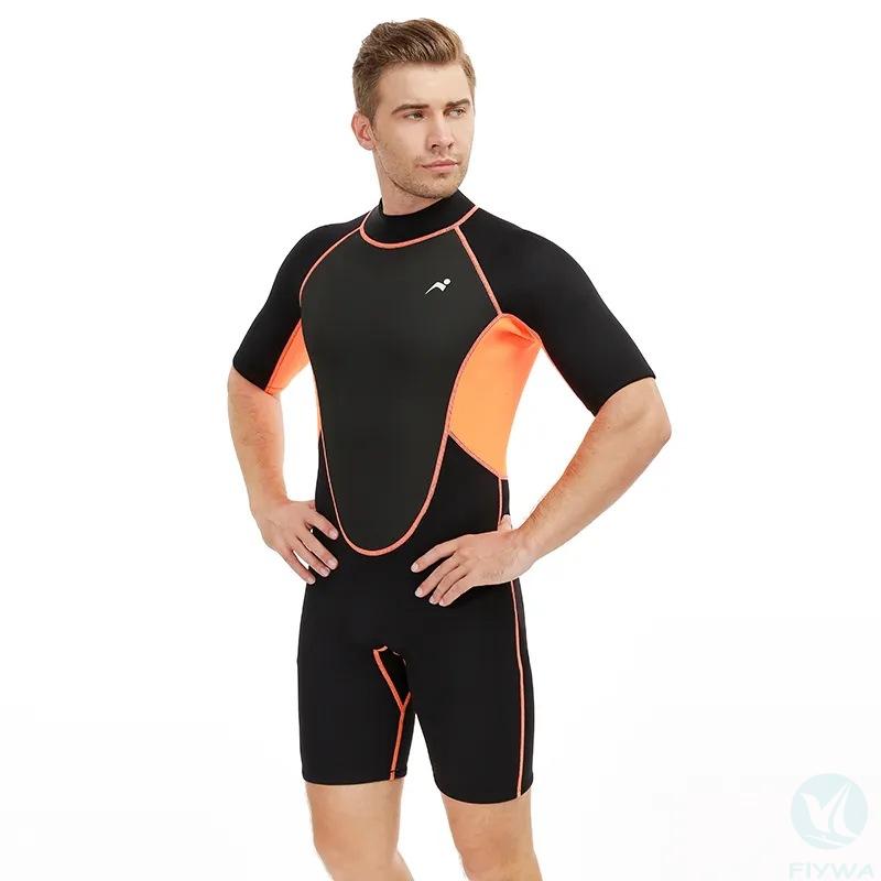 Men's swimsuit sun protection adult one-piece men's short-sleeved shorts surfing snorkeling suit jellyfish suit  FLY-Y-007 - copy
