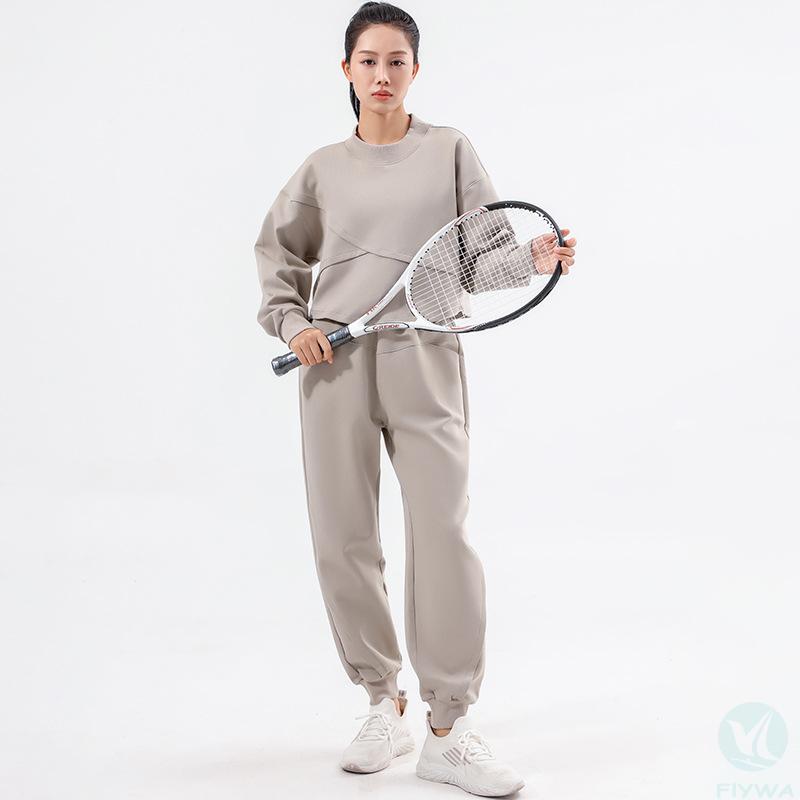 New casual sports suits for autumn and winter, thickened and stylish loose sweatshirt two-piece set, running high-end fitness clothes FLY-LM-0010 - copy