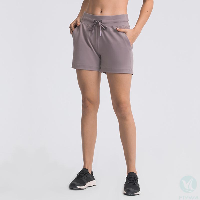 New drawstring waist yoga shorts, outdoor casual versatile running fitness sports three-point pants for women FLY-YK-001 - copy