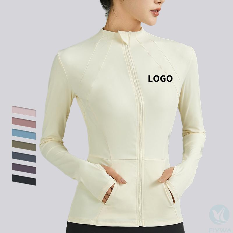 Women's stand-up collar zipper sports quick-drying slim long-sleeved sportswear tops jacket equipment fitness clothes FLY-YJ-002